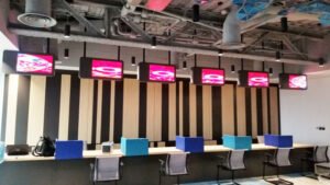 Fixed installation of LED screen indoor at Huawei