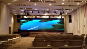 Fixed installation of LED screen indoor at Gedung Orang Tua Group