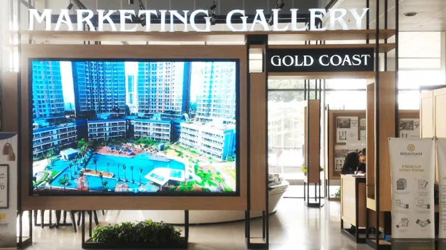 Fixed installation of LED screen indoor at Gold Coast PIK