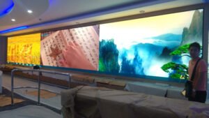 Fixed installation of LED screen indoor at Polda Metrojaya
